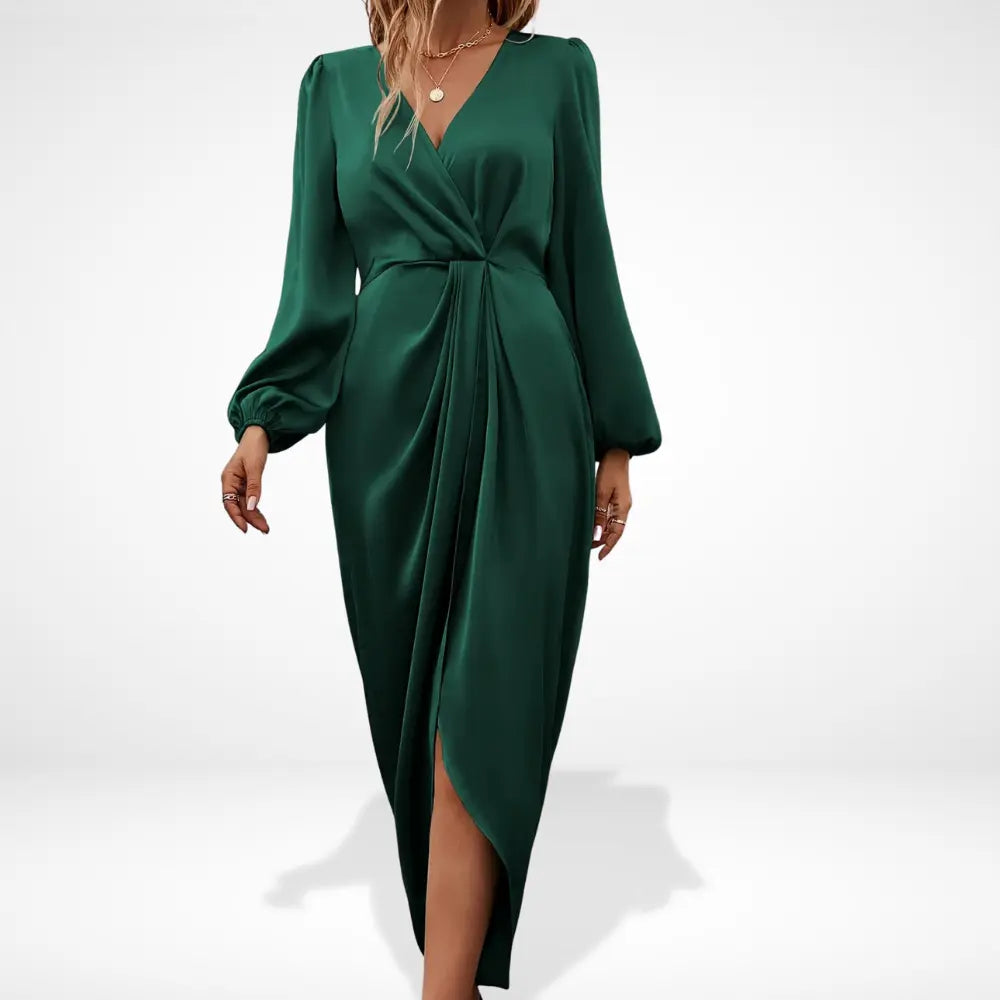 Martina | Vestido de noche midi con drapeado central